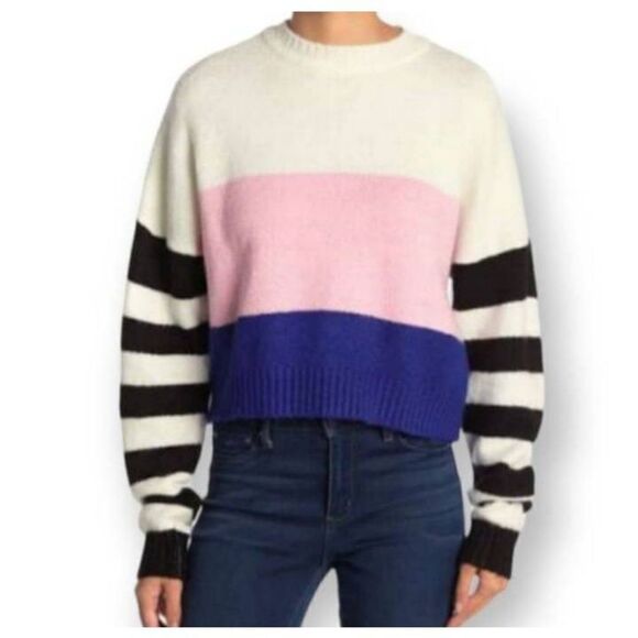 LOVE BY DESIGN LYDIA STRIPE CRW NECK SWEATE XL NWT. - Picture 5 of 11